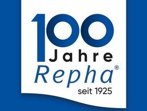 Logo der Firma Repha zum 100. Firmenjubiläum